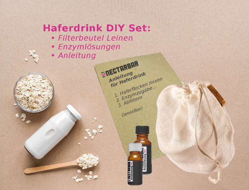 Nectarbar DIY Haferdrink Set: Enzymlösungen mit Filterbeutel